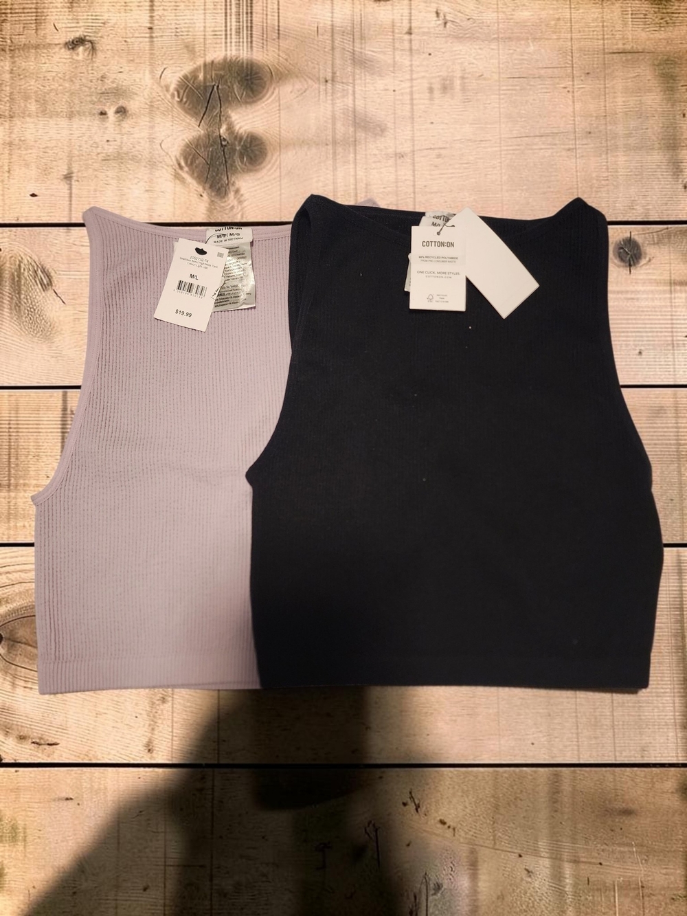 Cotton On Body Tank Duo — Black & Light Lavender
